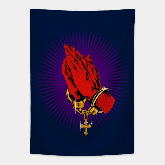 Pray Away Option 3 Tapestry by ConradGarner