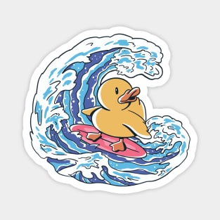 Funny Rubber Ducky Surfing on the Great Wave Off Kanagawa // Cute Rubber Duck Magnet