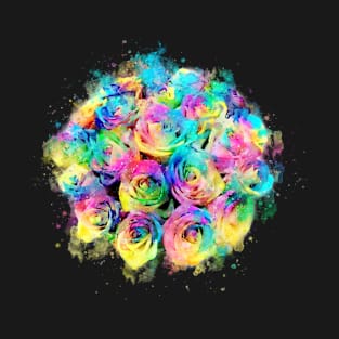 Rainbow roses watercolor T-Shirt