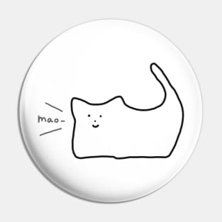 This is Neko Simple Minimal Cat Funny Meme Black and White Art Pin