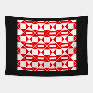 Geometric abstract - red and white. Tapestry