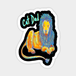 Cat Dad Lion Magnet