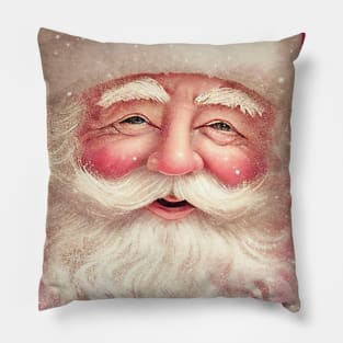 Retro Vintage Pink Santa Claus Pillow