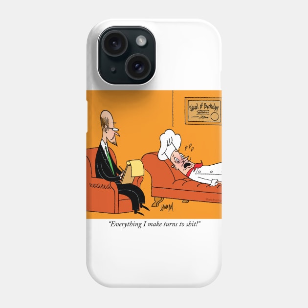 Sad Chef Psych Session Phone Case by marc_hempel