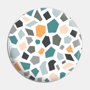 Terrazzo Tile Pattern, Grey, Green and Orange Pin