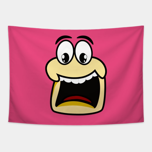 Scared Funny Face Cartoon Emoji Tapestry by AllFunnyFaces