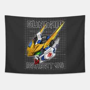 Gundam Barbatos Original Colors Blueprint Grey Tapestry