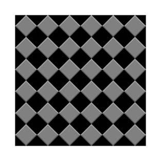 Big Gray Block Checkerboard Pattern T-Shirt