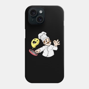 Funny cook is flying on a pizza Phone Case