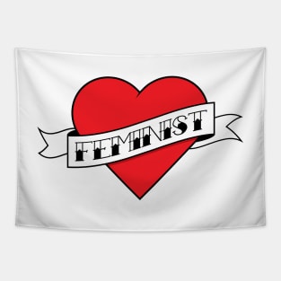 Feminist Heart Tattoo T-Shirt Tapestry