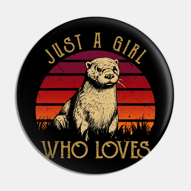 Just A Girl Who Loves Otter Love Tee for Animal Admirers Pin by Kleurplaten kind