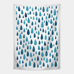 Blue Raindrops Tapestry