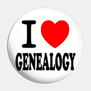 I Love Genealogy Pin