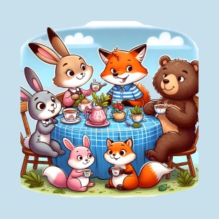 Furry Friends Tea Party T-Shirt