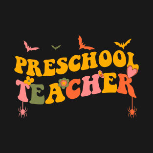 Funny groovy  Halloween Preschool Teacher Men Women T-Shirt