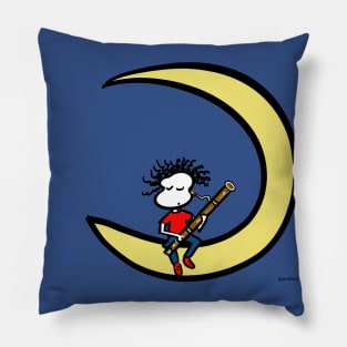 Moon and bassoon Pillow