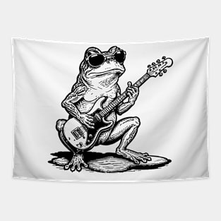 Frog Playing Electric Guitar Tapestry