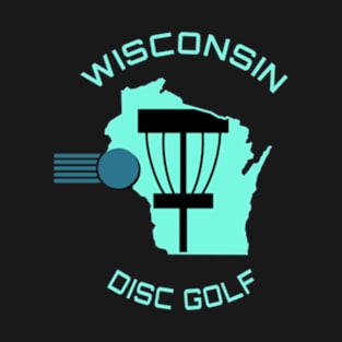 Wisconsin Disc Golf - State Shape Light Green T-Shirt