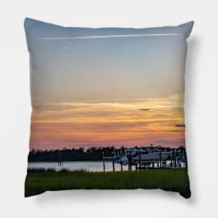 Orange sunset over the river Pillow