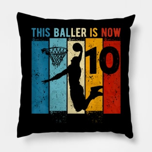 10 Year Old Basketball 10th Birthday Boy Pillow