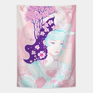 Burst of Sakura blossom Tapestry