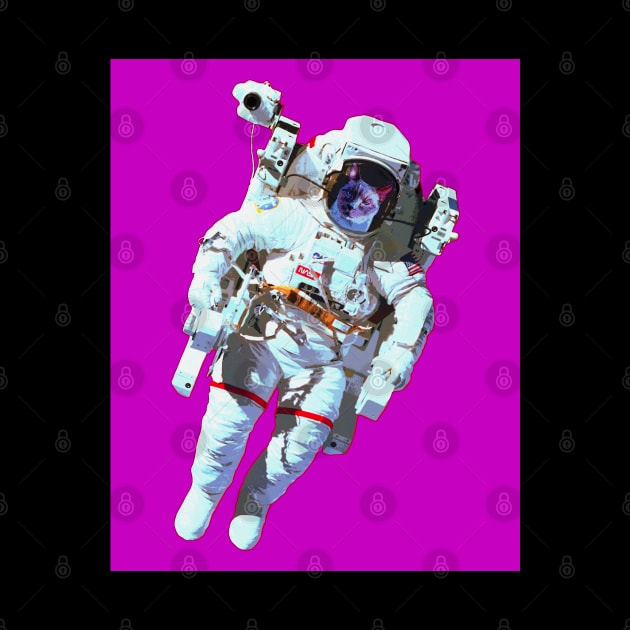 astronaut cat pop art by oryan80