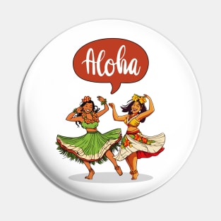 Hula Dancers Pin