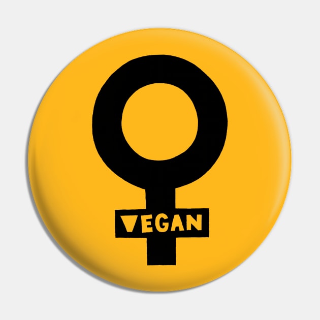 Vegan Feminist Pin by Josephine Skapare