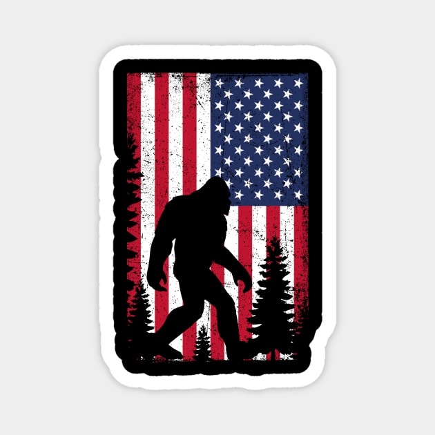 bigfoot american flag 4th of july Magnet by blacks store