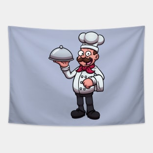 Chef With Platter And Towel Tapestry