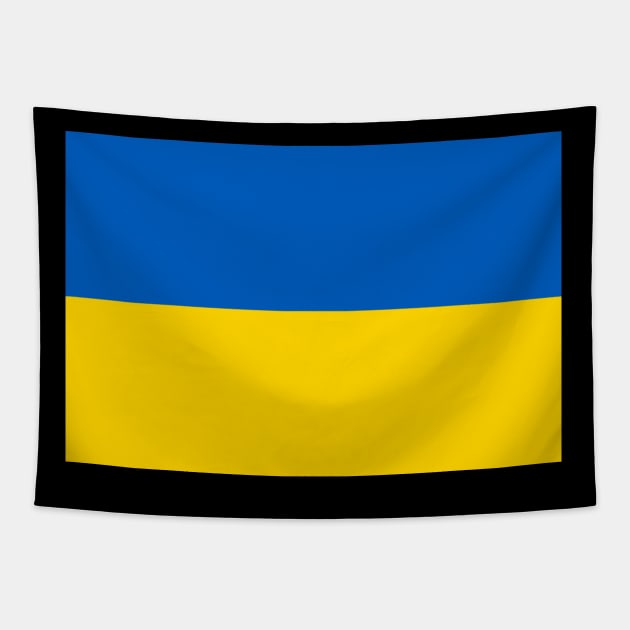 Flag of Ukraine (black background) Tapestry by COUNTRY FLAGS