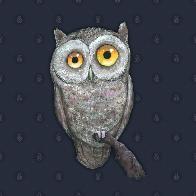 An oil painting of a funny owl by Bwiselizzy