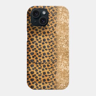 Skin cheetah gold glitter Phone Case