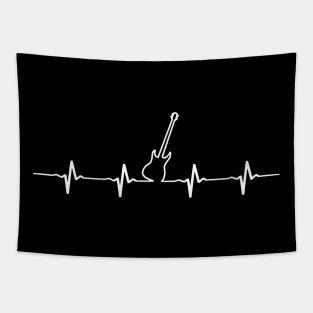 Bass Guitar Heartbeat T-shirt - Gift For Bassist Tapestry