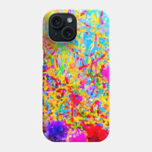 Abstract colors splashes and vibrant inspiring paint mixing and merging Phone Case