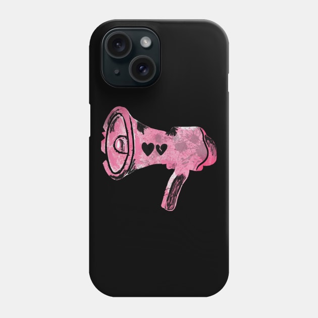 Black Hearts Megaphone Phone Case by RoserinArt