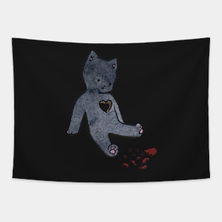 coquette cat broken heart illustration valentine&#39;s day watercolor Tapestry