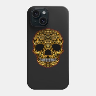 skull face gold - Design T-Shirt Phone Case