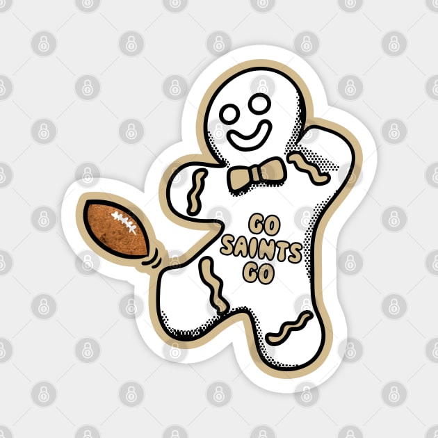 New Orleans Saints Gingerbread Man Magnet by Rad Love