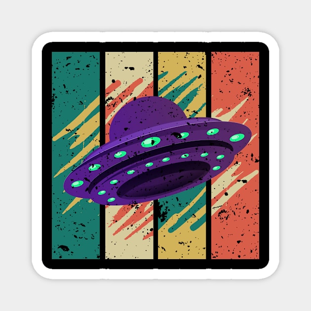 Vintage UFO Alien Space Magnet by PixelArt