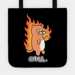 Chill cat on fire! Tote