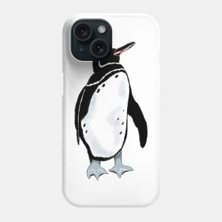 Galápagos Penguin pattern on grayish blue Phone Case