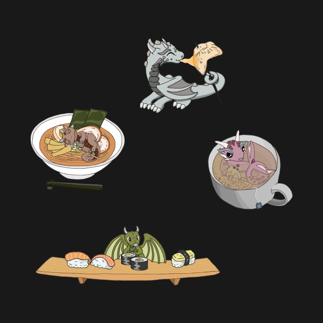 Hungry Baby Dragon Set of 4 by Winging-It