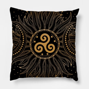 Triskele - Earth, Sea & Sky | Pagan Symbol Pillow