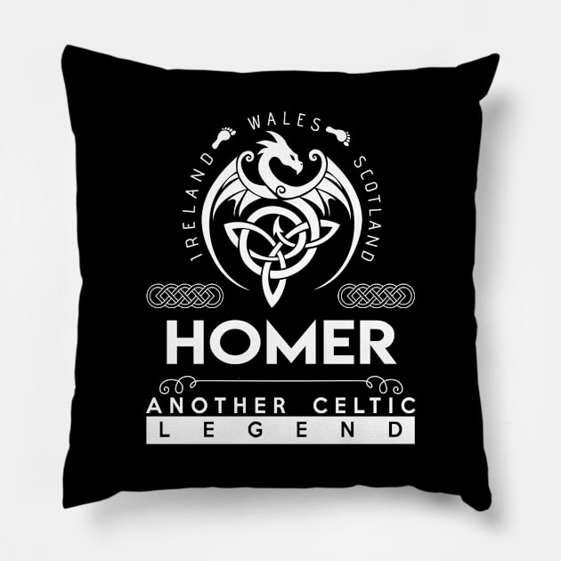 Homer Name T Shirt - Another Celtic Legend Homer Dragon Gift Item Pillow by harpermargy8920