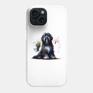 Schapendoes Dog in Colorful Abstract Splash Art Style Phone Case