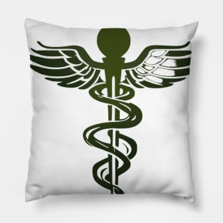 Caduceus Olive Green Shadow Silhouette Anime Style Collection No. 201 Pillow