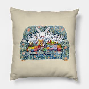 bunny bed time Pillow