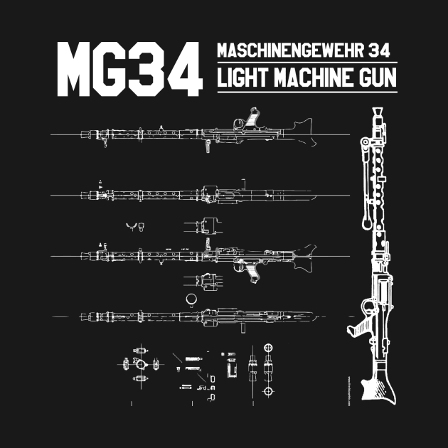 MG34 MACHINE GUN by theanomalius_merch