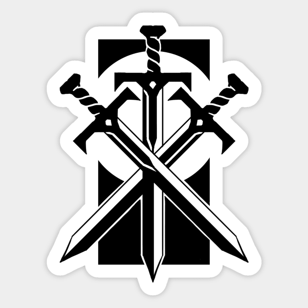 Minimalist Crossed Swords (Dark)' Sticker